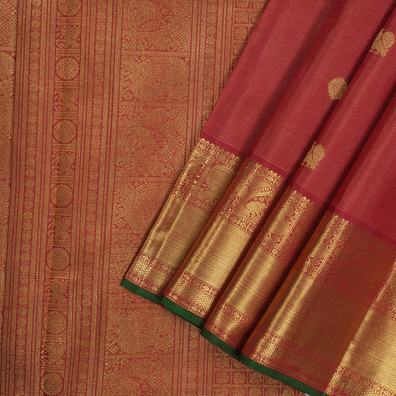 Hayagrivas Handloom Maroon Ten Yards Kanjivaram Silk Saree BE371-SBS