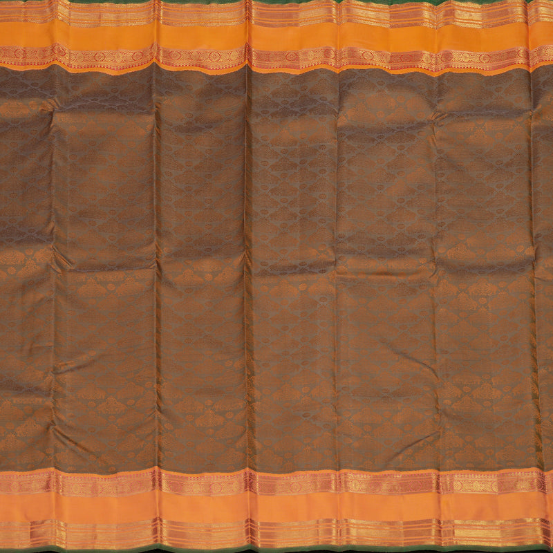 Hayagrivas Handloom Light Brown Kanjivaram Silk Saree with Mild Orange Border BE379-SBS