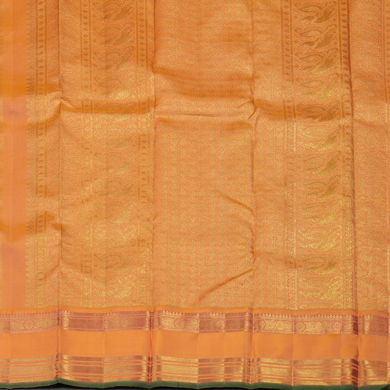 Hayagrivas Handloom Light Brown Kanjivaram Silk Saree with Mild Orange Border BE379-SBS