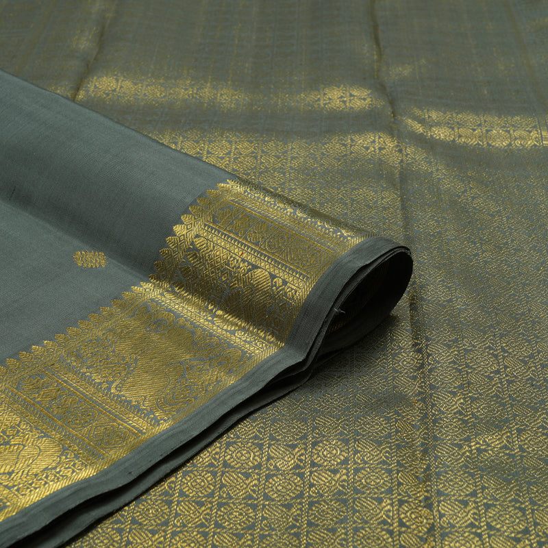 Hayagrivas Handloom Elephant Grey Kanjivaram Silk Saree BE381-SBS