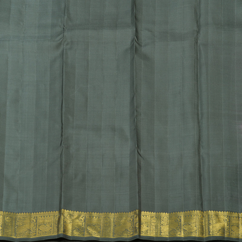 Hayagrivas Handloom Elephant Grey Kanjivaram Silk Saree BE381-SBS