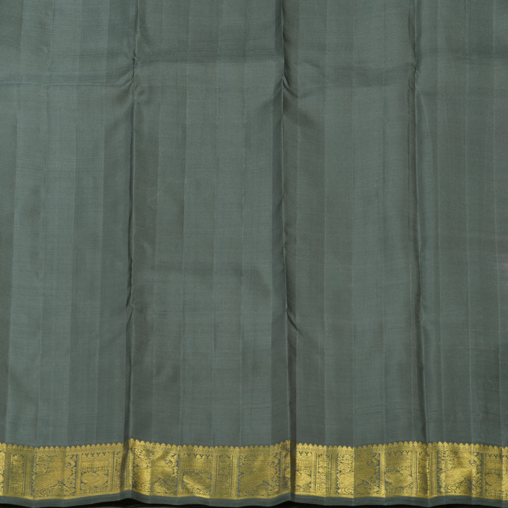 Hayagrivas Handloom Elephant Grey Kanjivaram Silk Saree BE381-SBS