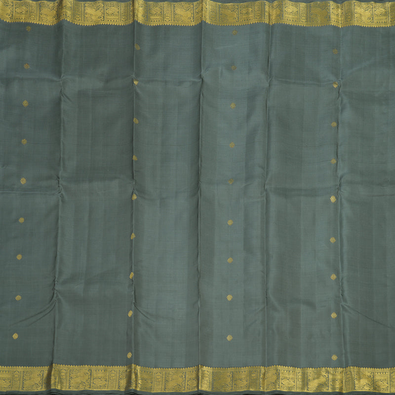 Hayagrivas Handloom Elephant Grey Kanjivaram Silk Saree BE381-SBS
