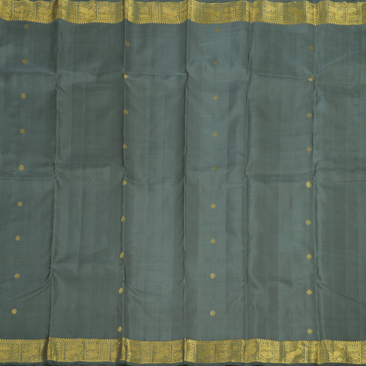 Hayagrivas Handloom Elephant Grey Kanjivaram Silk Saree BE381-SBS