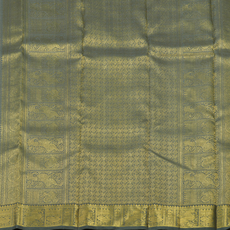 Hayagrivas Handloom Elephant Grey Kanjivaram Silk Saree BE381-SBS