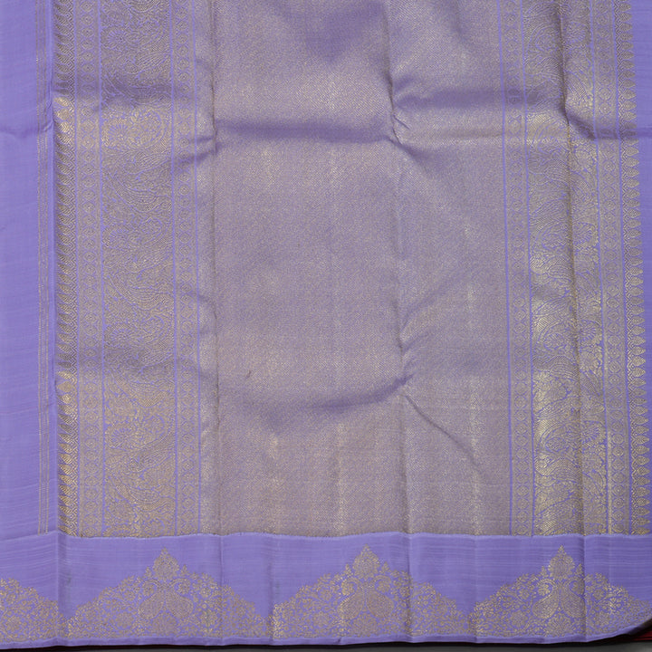 Hayagrivas Handloom Crimson Red Kanjivaram Silk Saree with Turning Border BE383-SBS