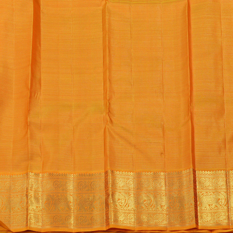 Hayagrivas Handloom Wine Purple Kanjivaram Silk Saree with Mango Orange Border BE384-SBS