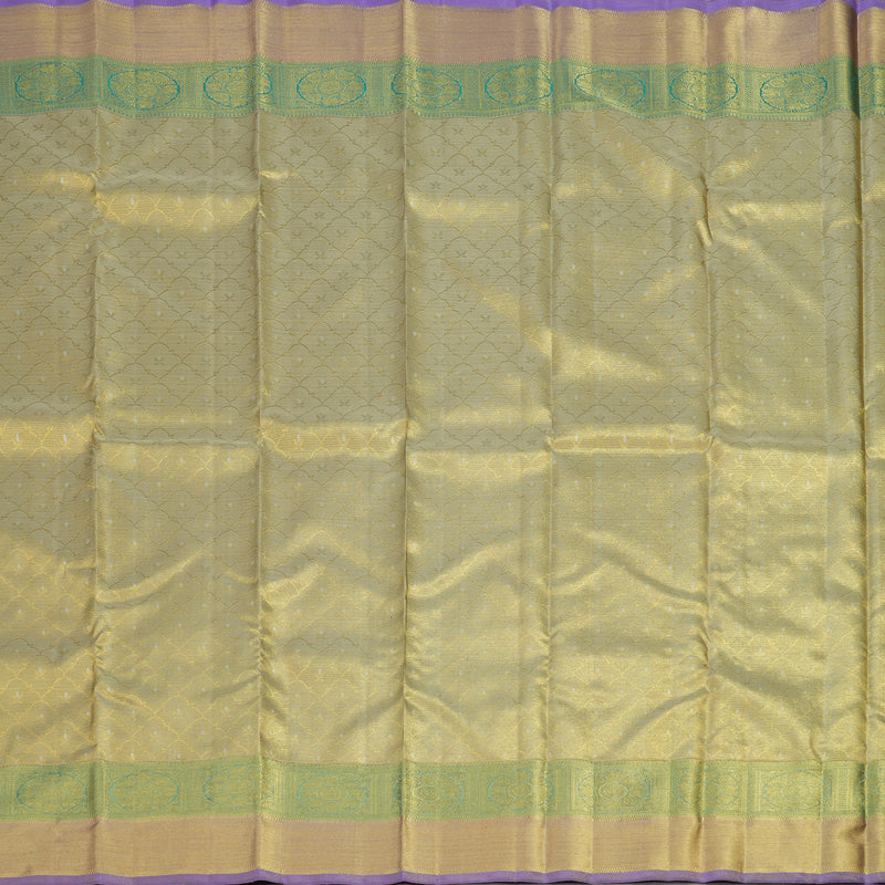 Hayagrivas Handloom Gold Tissue Kanjivaram with Gold and Teal Border BE385-SBS