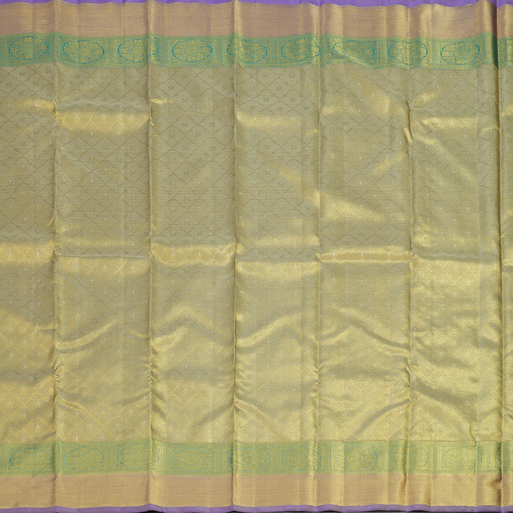 Hayagrivas Handloom Gold Tissue Kanjivaram with Gold and Teal Border BE385-SBS