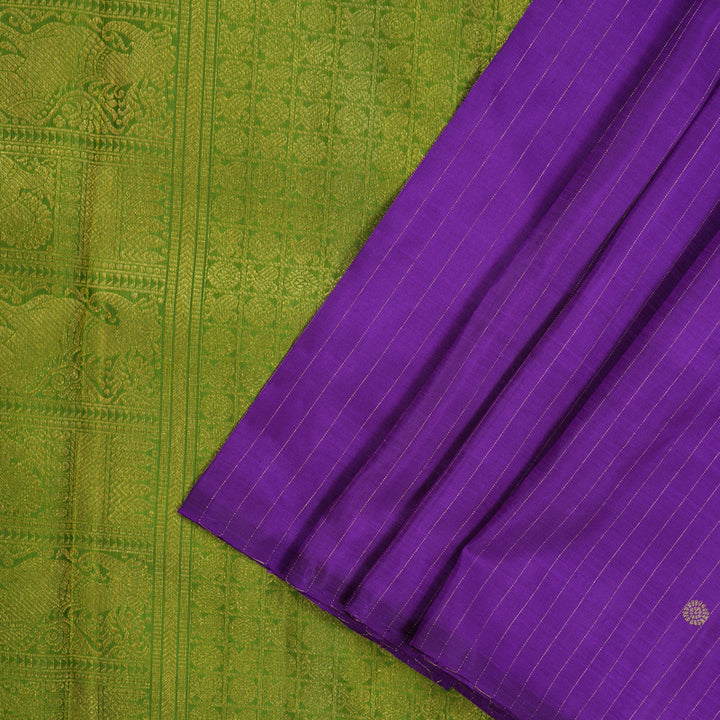 Hayagrivas Handloom Violet Kanjivaram Silk Saree BE390-SBS
