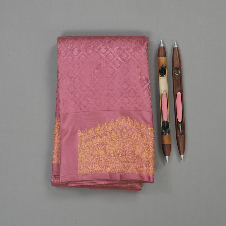Hayagrivas Handloom Rose Pink Kanjivaram Silk Saree BE393-SBS