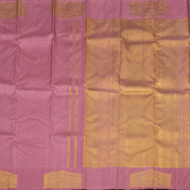 Hayagrivas Handloom Rose Pink Kanjivaram Silk Saree BE393-SBS