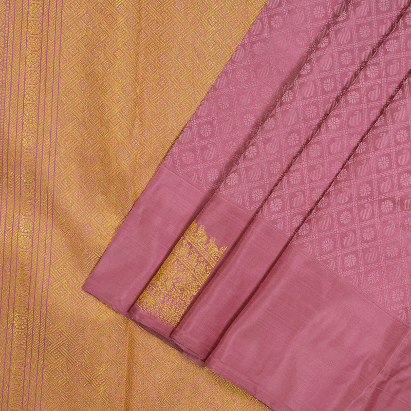 Hayagrivas Handloom Rose Pink Kanjivaram Silk Saree BE393-SBS