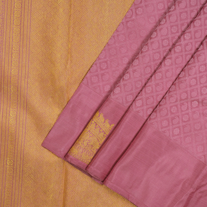Hayagrivas Handloom Rose Pink Kanjivaram Silk Saree BE393-SBS