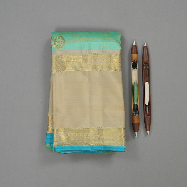 Hayagrivas Handloom Kanjivaram Silk Saree in Pista Green with Rettapet BE430-SBS