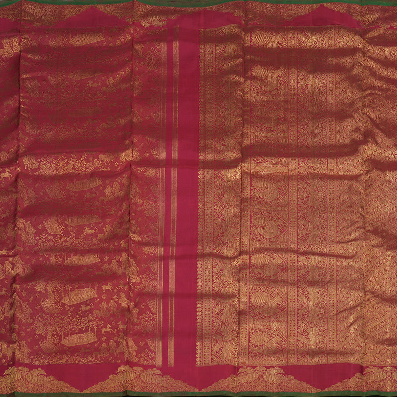 Hayagrivas Handloom Maroon Ten Yards Kanjivaram Silk Saree BE433-SBS