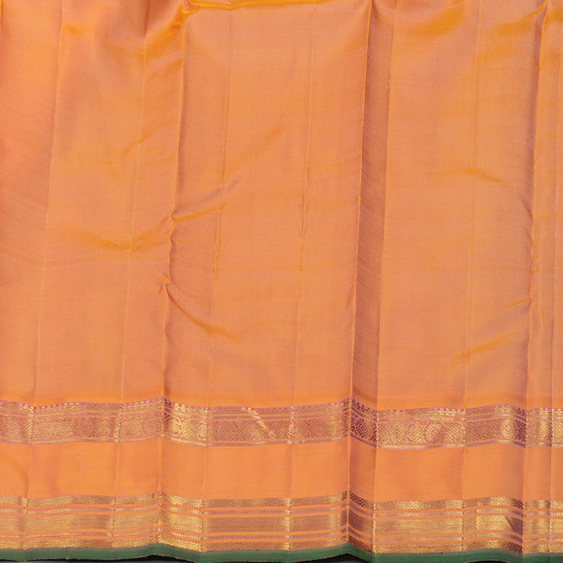 Hayagrivas Handloom Faded Purple Kanjivaram Silk Saree with Peach Orange Border BE434-SBS