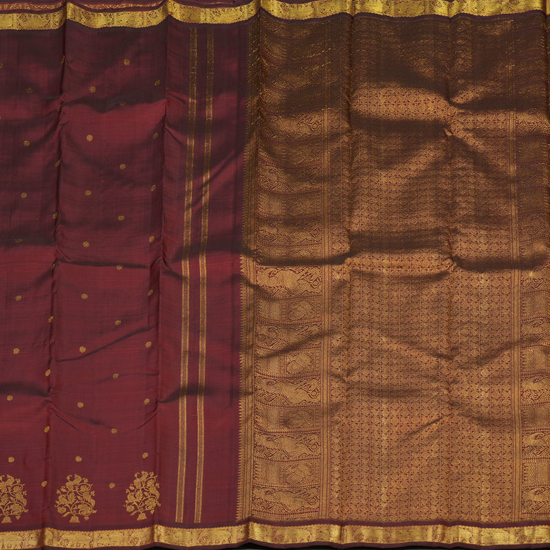 Hayagrivas Handloom Araku Maroon Kanjivaram Silk Saree BE435-SBS