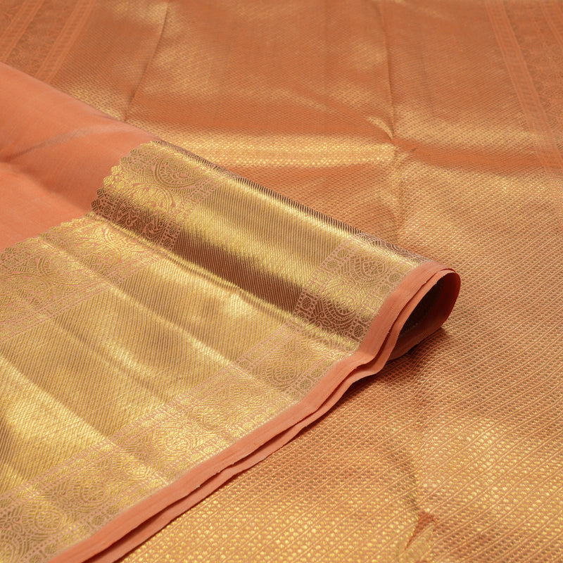 Hayagrivas Handloom Peach Orange Kanjivaram Silk Saree BE439-SBS