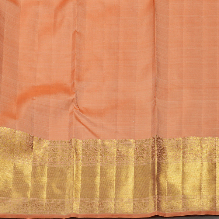 Hayagrivas Handloom Peach Orange Kanjivaram Silk Saree BE439-SBS