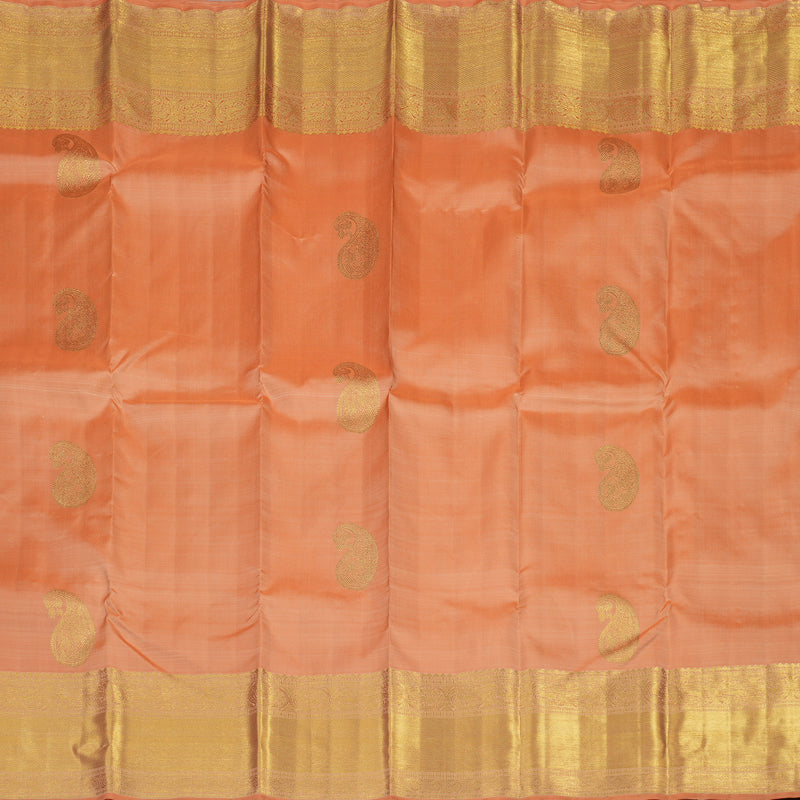Hayagrivas Handloom Peach Orange Kanjivaram Silk Saree BE439-SBS