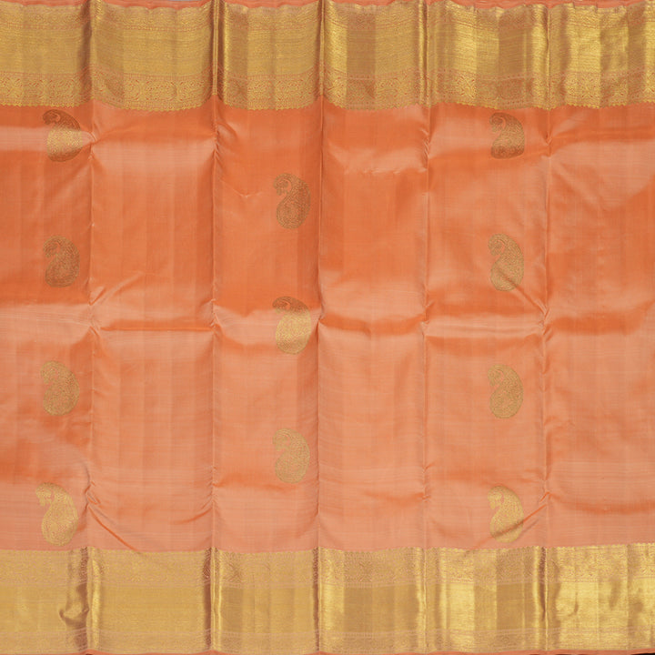 Hayagrivas Handloom Peach Orange Kanjivaram Silk Saree BE439-SBS