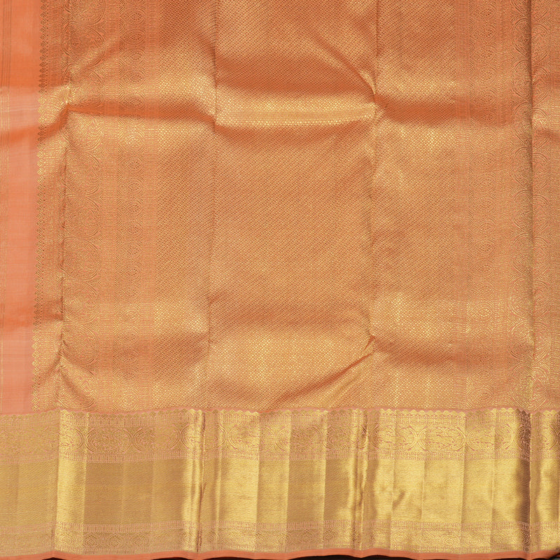 Hayagrivas Handloom Peach Orange Kanjivaram Silk Saree BE439-SBS