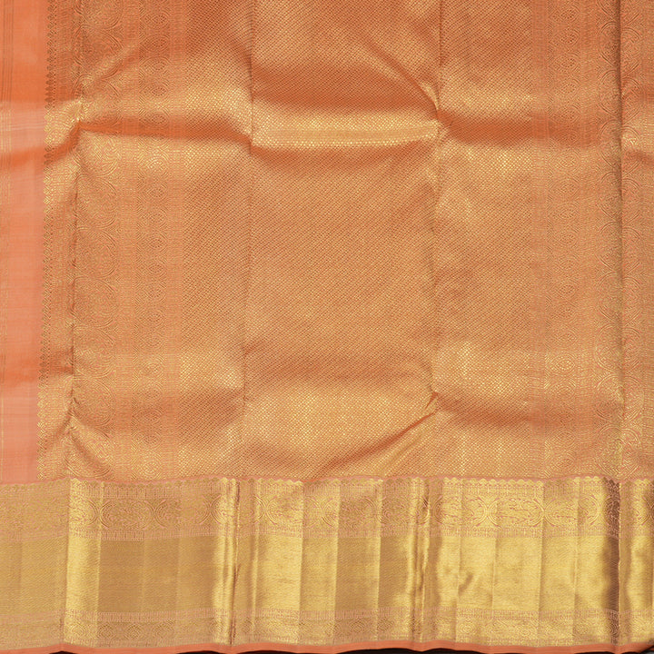 Hayagrivas Handloom Peach Orange Kanjivaram Silk Saree BE439-SBS