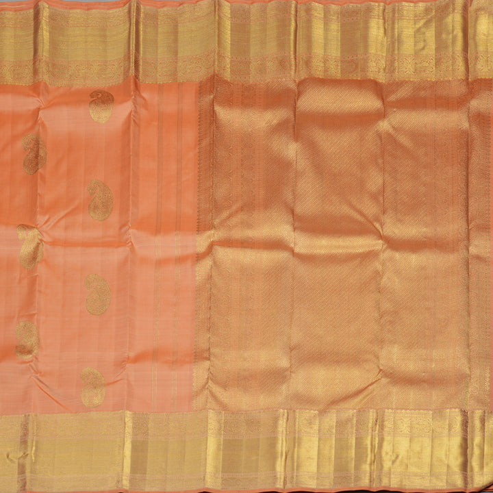 Hayagrivas Handloom Peach Orange Kanjivaram Silk Saree BE439-SBS