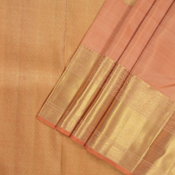 Hayagrivas Handloom Peach Orange Kanjivaram Silk Saree BE439-SBS