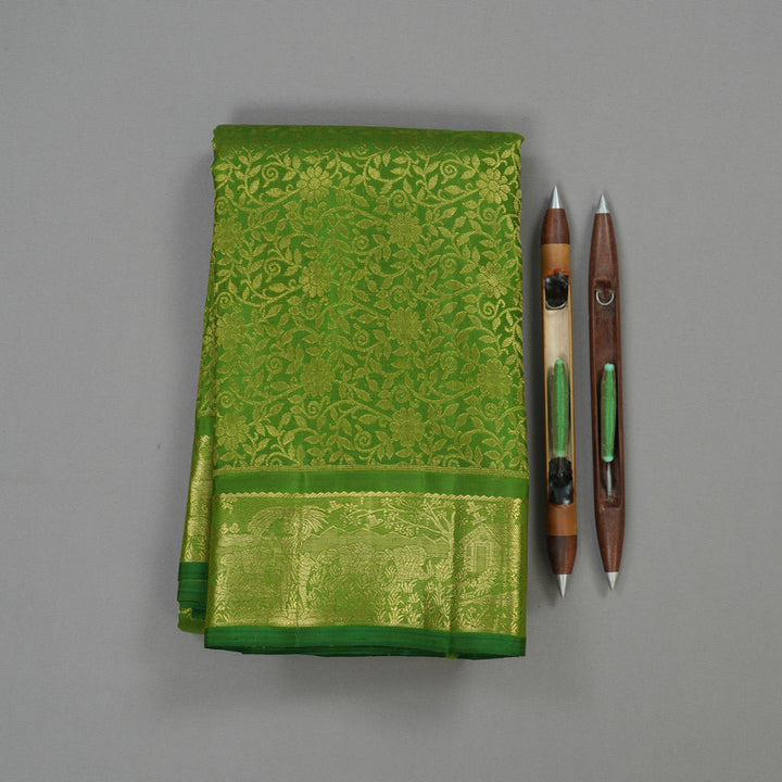 Hayagrivas Handloom Green Kanjivaram Silk Saree BE444-SBS