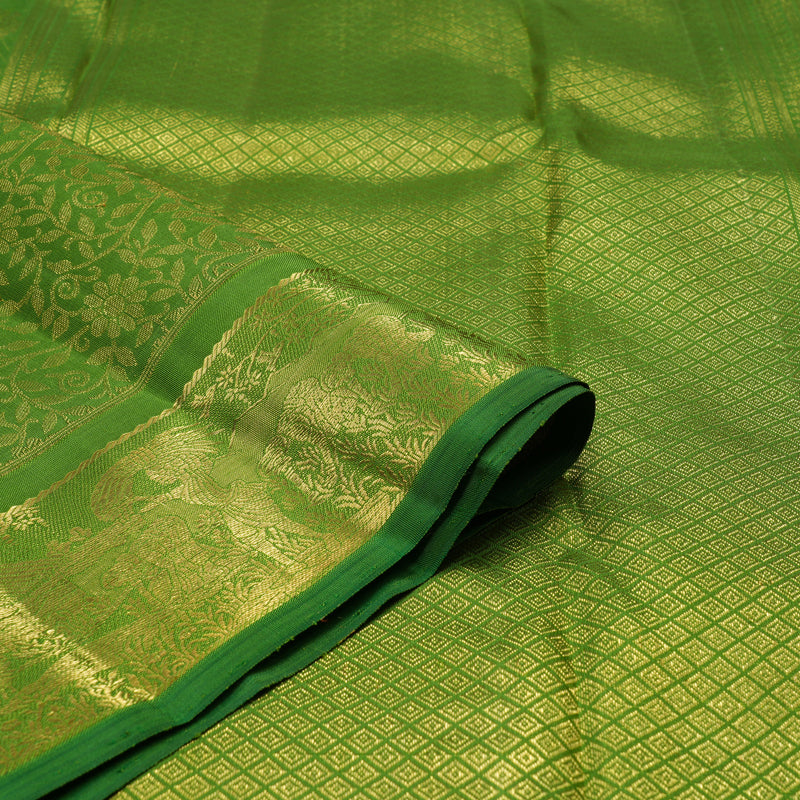 Hayagrivas Handloom Green Kanjivaram Silk Saree BE444-SBS