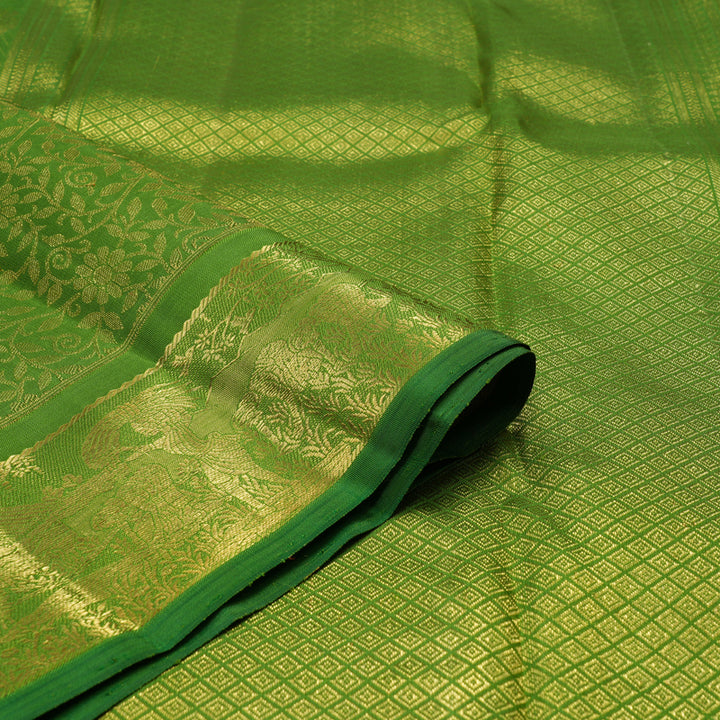 Hayagrivas Handloom Green Kanjivaram Silk Saree BE444-SBS