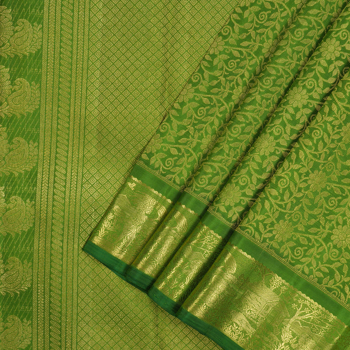 Hayagrivas Handloom Green Kanjivaram Silk Saree BE444-SBS
