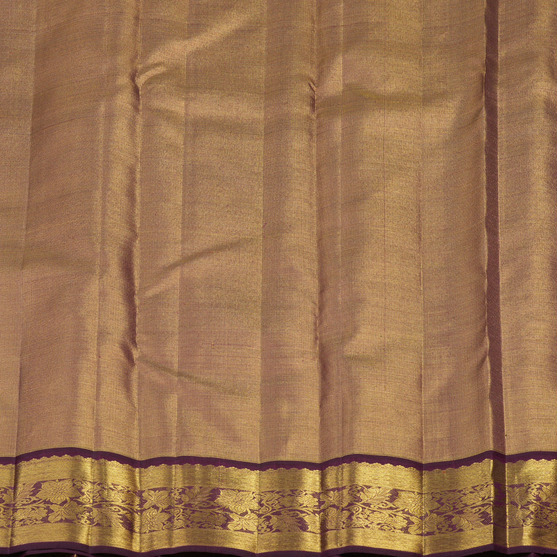 Hayagrivas Handloom Golden Violet Kanjivaram Silk Saree with Violet Border BE447-SBS