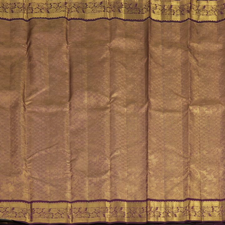 Hayagrivas Handloom Golden Violet Kanjivaram Silk Saree with Violet Border BE447-SBS