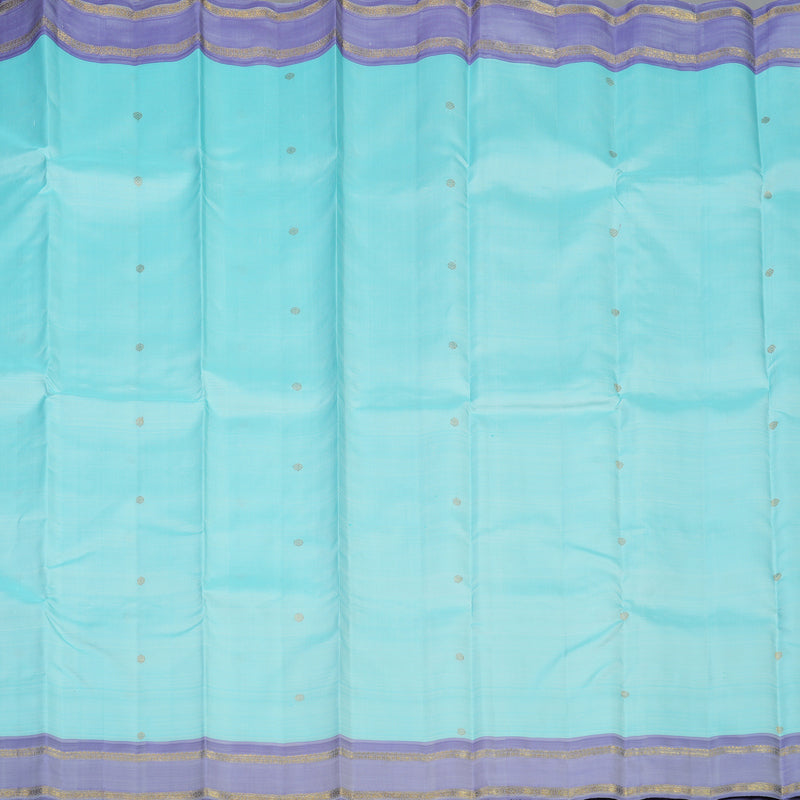 Hayagrivas Handloom Sky Blue Kanjivaram Silk Saree with Lavendar Border BE452-SBS