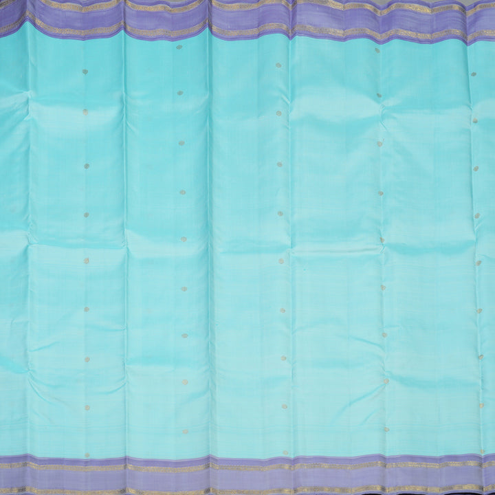 Hayagrivas Handloom Sky Blue Kanjivaram Silk Saree with Lavendar Border BE452-SBS
