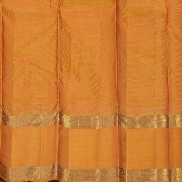 Hayagrivas Handloom Orange Kanjivaram Silk Saree with Mango Yellow Border BE455-SBS
