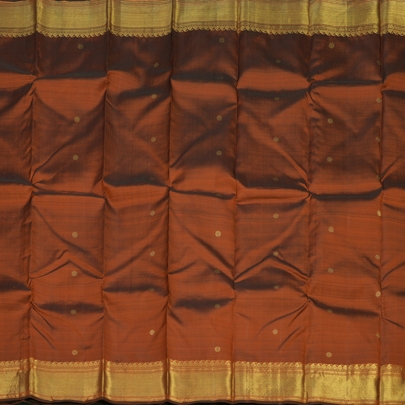 Hayagrivas Handloom Rust Orange Kanjivaram Silk Saree BE457-SBS