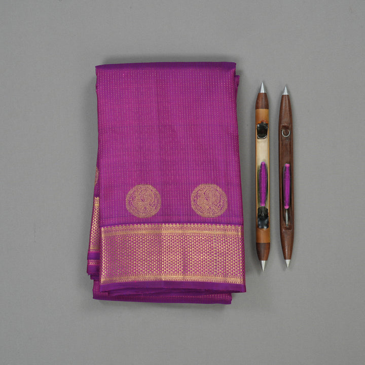 Hayagrivas Handloom Purple Kanjivaram Silk Saree BE462-SBS