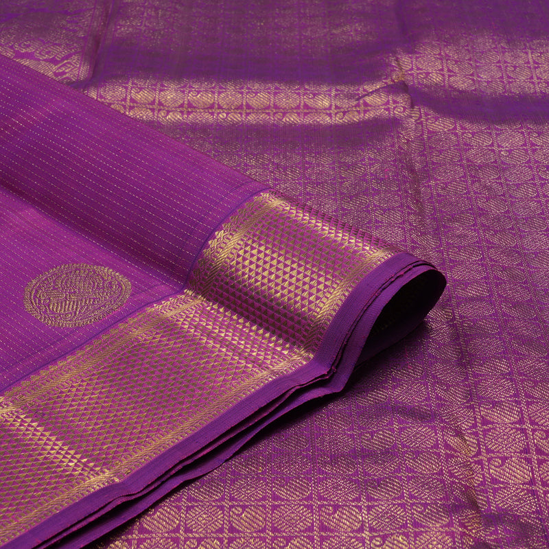Hayagrivas Handloom Purple Kanjivaram Silk Saree BE462-SBS