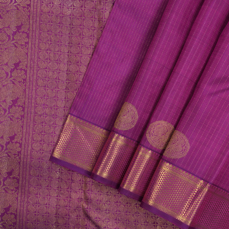 Hayagrivas Handloom Purple Kanjivaram Silk Saree BE462-SBS