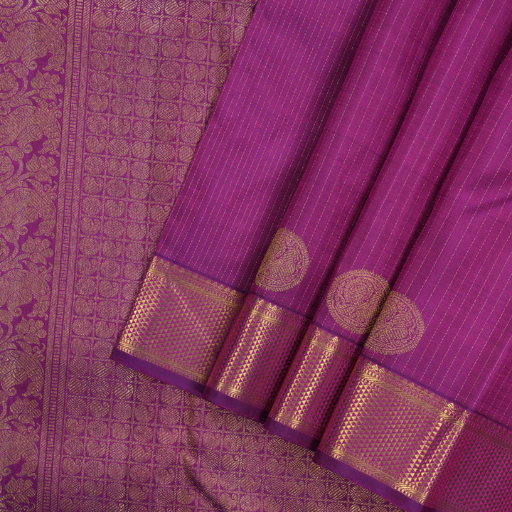 Hayagrivas Handloom Purple Kanjivaram Silk Saree BE462-SBS