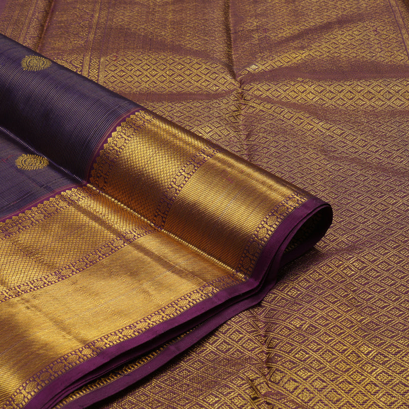 Hayagrivas Handloom Deep Violet Kanjivaram Silk Saree BE463-SBS