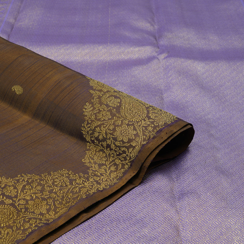 Hayagrivas Handloom Dual Tone (Brown & Purple) Kanjivaram Silk Saree BE466-SBS