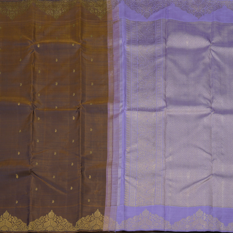 Hayagrivas Handloom Dual Tone (Brown & Purple) Kanjivaram Silk Saree BE466-SBS
