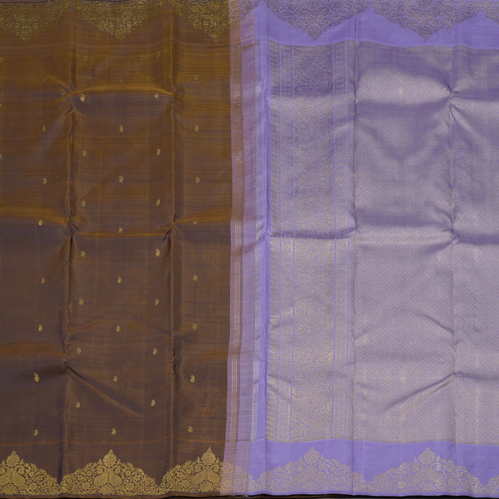 Hayagrivas Handloom Dual Tone (Brown & Purple) Kanjivaram Silk Saree BE466-SBS