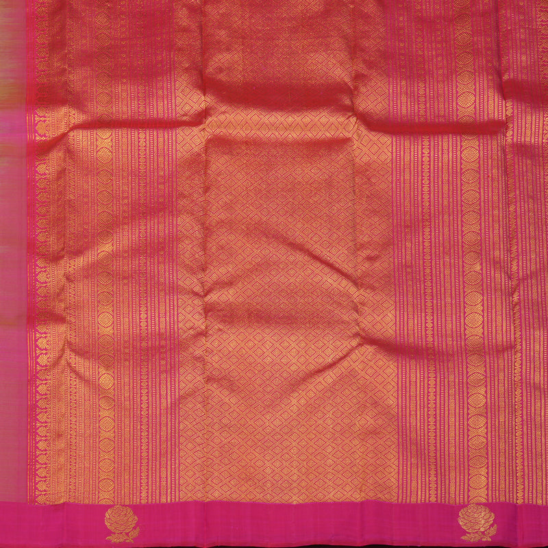 Hayagrivas Handloom Apple Green Kanjivaram Silk Saree with Mild Pink Border BE467-SBS