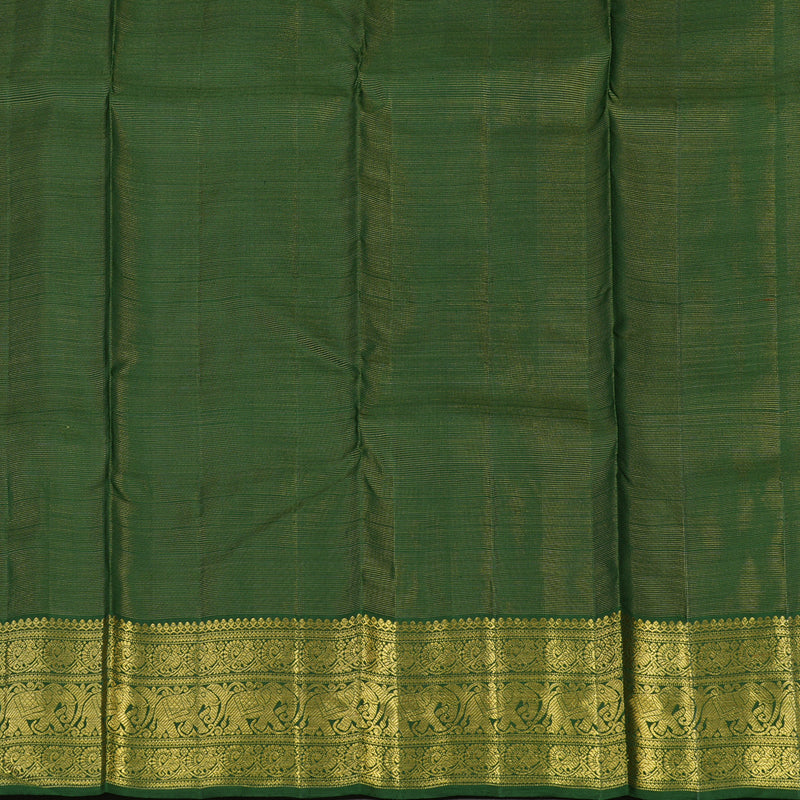 Hayagrivas Handloom Leaf Green Kanjivaram Silk Saree with Bottle Green Border BE470-SBS